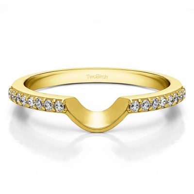 0.16 Carat Notched Matching Wedding Ring