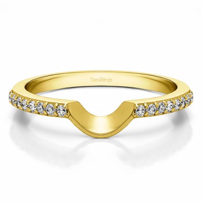 0.16 Carat Notched Matching Wedding Ring