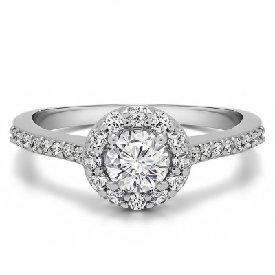 0.92 Ct. Round Halo Engagement Ring