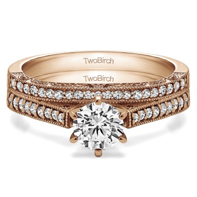 Cathedral Vintage Engagement Ring Bridal Set (2 Rings) (0.63 Ct. Twt.)