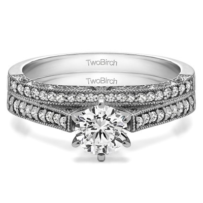 Cathedral Vintage Engagement Ring Bridal Set (2 Rings) (0.63 Ct. Twt.)