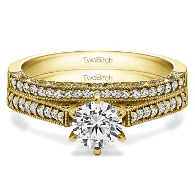 Cathedral Vintage Engagement Ring Bridal Set (2 Rings) (0.63 Ct. Twt.)