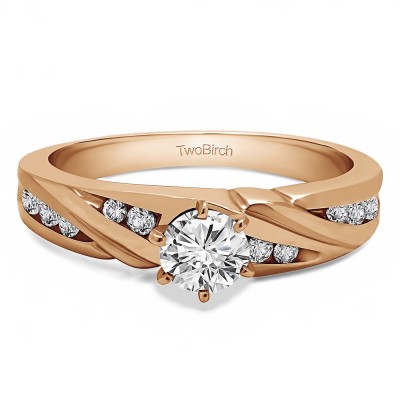 0.31 Ct. Round Infinity Shank Engagement Ring in Rose Gold