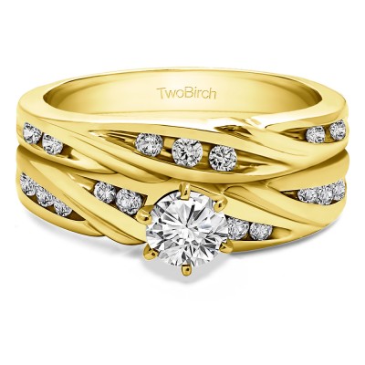 Infinity Wave Engagement Band Bridal Set (2 Rings) (0.44 Ct. Twt.)