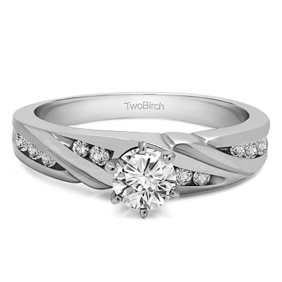 0.49 Ct. Round Infinity Wave Engagement Ring