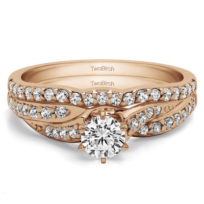 Wave Design Infinity Engagement Ring Bridal Set (2 Rings) (0.57 Ct. Twt.)