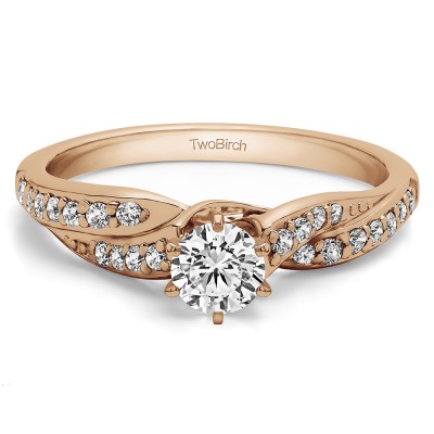 0.46 Ct. Round Twisted Shank Engagement Ring in Rose Gold
