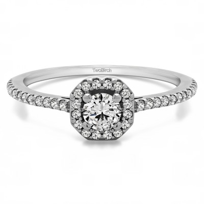 0.46 Carat Halo Promise Ring