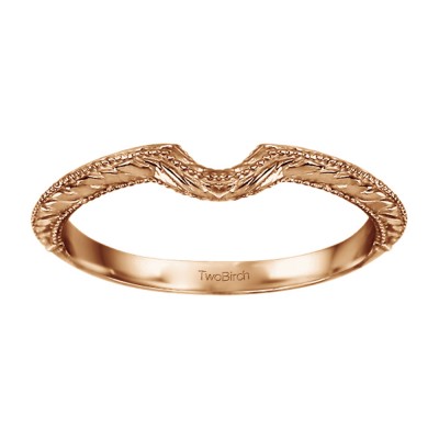 Plain Vintage Engraved Matching Wedding Ring