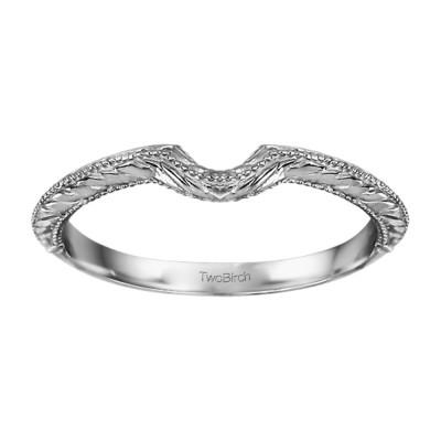 Plain Vintage Engraved Matching Wedding Ring