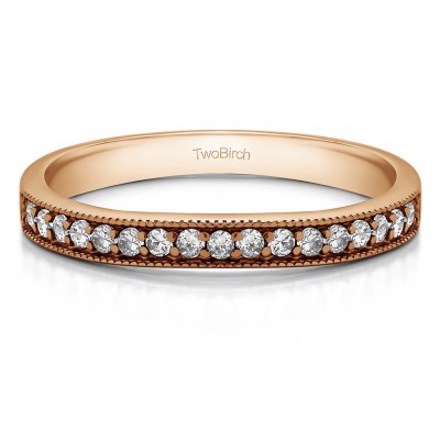 0.17 Carat Low Profile Millgrained Matching Band