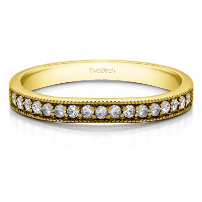 0.17 Carat Low Profile Millgrained Matching Band