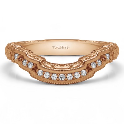 0.0975 Carat Scalloped Edge Matching Wedding Ring