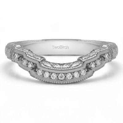 0.0975 Carat Scalloped Edge Matching Wedding Ring