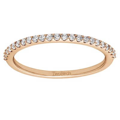 0.115 Carat Double Shared Prong Matching Wedding Ring