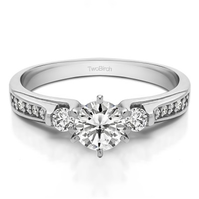 0.77 Ct. Round Three Stone Engagement Ring