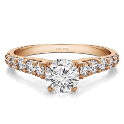 1.7 Ct. Round Graduated Engagement Ring in Rose Gold