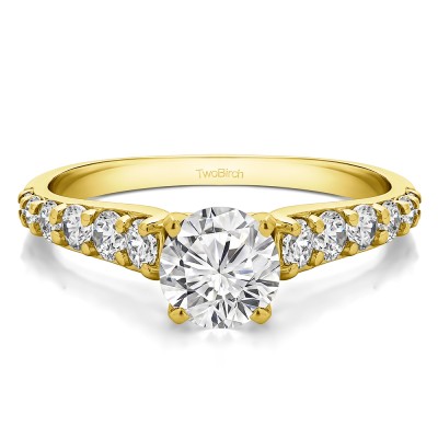 1.7 Ct. Round Graduated Engagement Ring in Yellow Gold