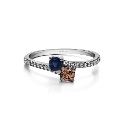 Genuine Birthstone Genuine Birthstone & Diamond Together 4Ever:  TwoStone Ring by TwoBirch (0.43 Carat)