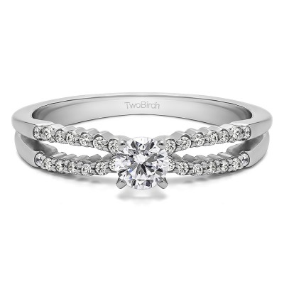 0.39 Carat Dainty Split Shank Promise Ring