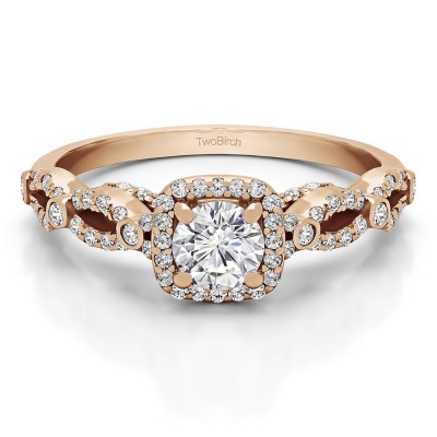 0.92 Ct. Infinity Halo Engagement Ring in Rose Gold