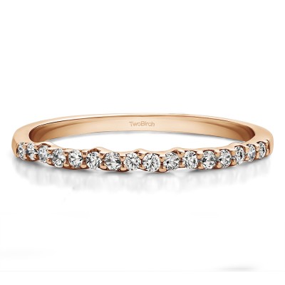 0.16 Carat Scalloped Edge Matching Wedding Band