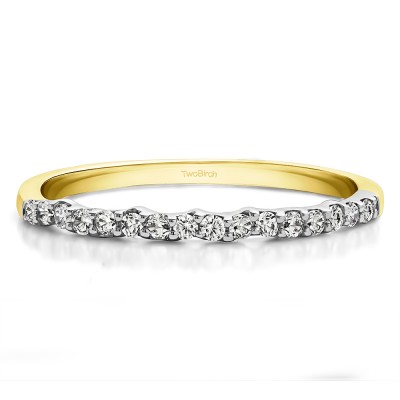 0.16 Carat Scalloped Edge Matching Wedding Band