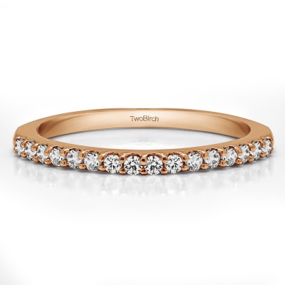 0.24 Carat Low Profile Shared Prong Wedding Band