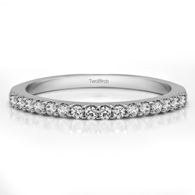 0.24 Carat Low Profile Shared Prong Wedding Band