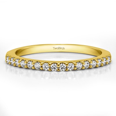 0.24 Carat Low Profile Shared Prong Wedding Band