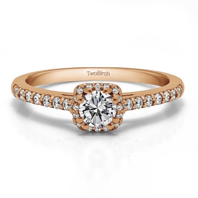 1.06 Ct. Classic Round Halo Engagement Ring in Rose Gold