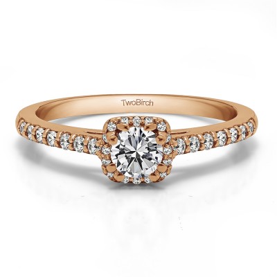 1.06 Ct. Classic Round Halo Engagement Ring in Rose Gold