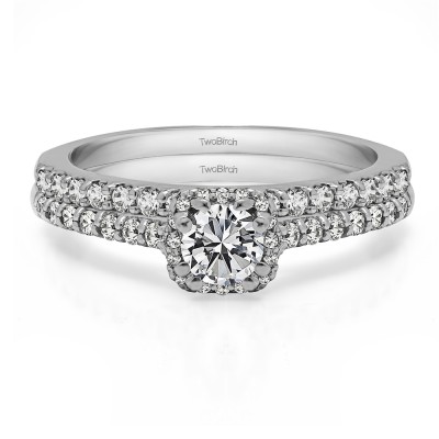 Classic Halo Engagement Ring Bridal Set (2 Rings) (1.3 Ct. Twt.)