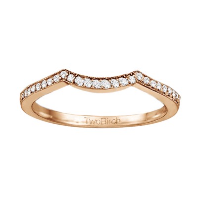 0.13 Carat Matching Wedding Ring For Halo Engagement Ring