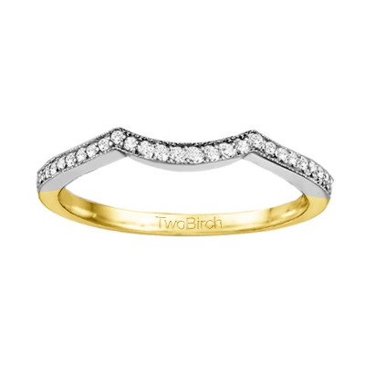 0.13 Carat Matching Wedding Ring For Halo Engagement Ring