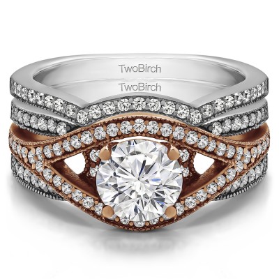 Fancy Halo Engagement Ring Bridal Set (2 Rings) (1.55 Ct. Twt.)
