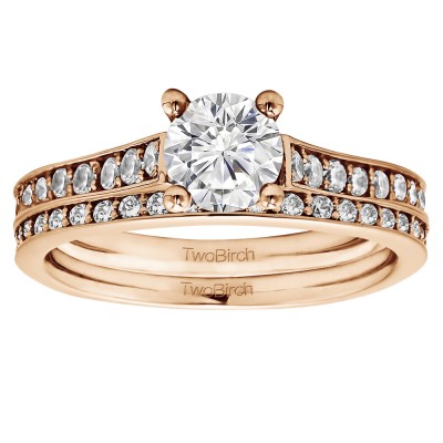 Round Timeless Prong Set Engagement Ring Bridal Set (2 Rings) (1.73 Ct. Twt.)