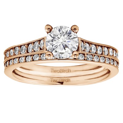 Round Timeless Prong Set Engagement Ring Bridal Set (2 Rings) (1.73 Ct. Twt.)