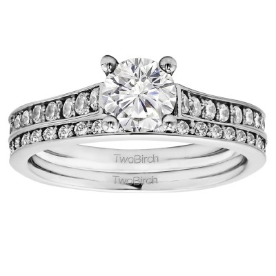 Round Timeless Prong Set Engagement Ring Bridal Set (2 Rings) (1.73 Ct. Twt.)