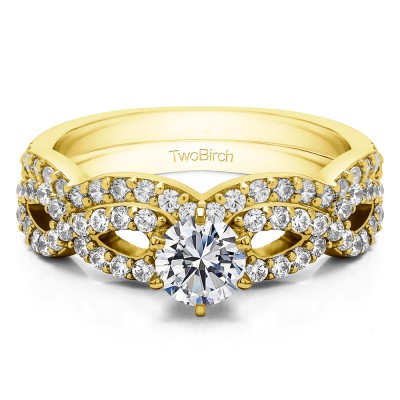 Infinity Halo Engagement Ring Bridal Set (2 Rings) (1.27 Ct. Twt.)