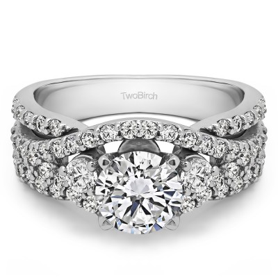 2.65 Ct. Round Three Stone Infinity Engagement Ring