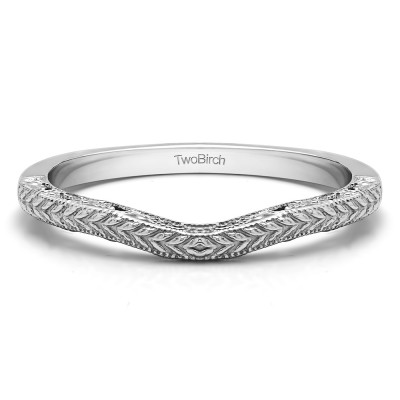 Plain Vintage Engraved Matching Wedding Ring