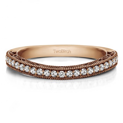 0.3125 Carat Curved Matching Wedding Ring