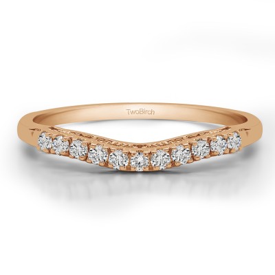 0.22 Carat Curved Shared Prong Vintage Band