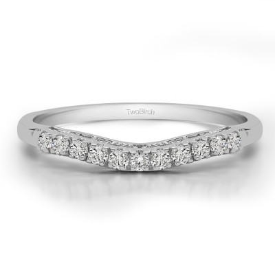 0.22 Carat Curved Shared Prong Vintage Band