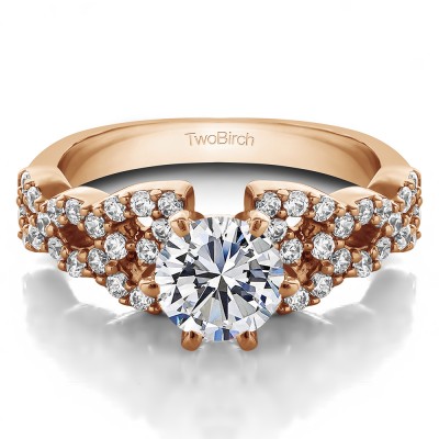 1.72 Ct. Round Infinity Engagement Ring in Rose Gold