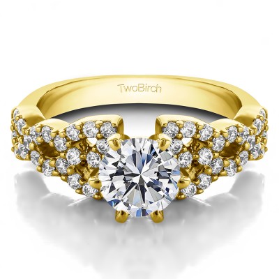 1.72 Ct. Round Infinity Engagement Ring in Yellow Gold