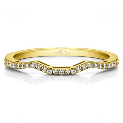 0.125 Carat Scalled Edge Matching Wedding Ring for Halo Engagement Ring