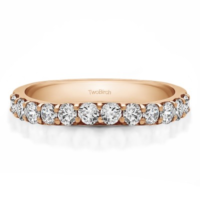 0.84 Carat Shared Prong Matching Wedding Ring