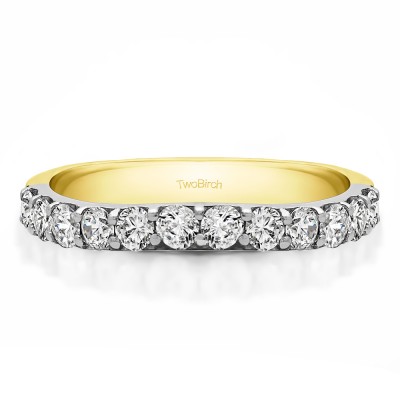 0.84 Carat Shared Prong Matching Wedding Ring